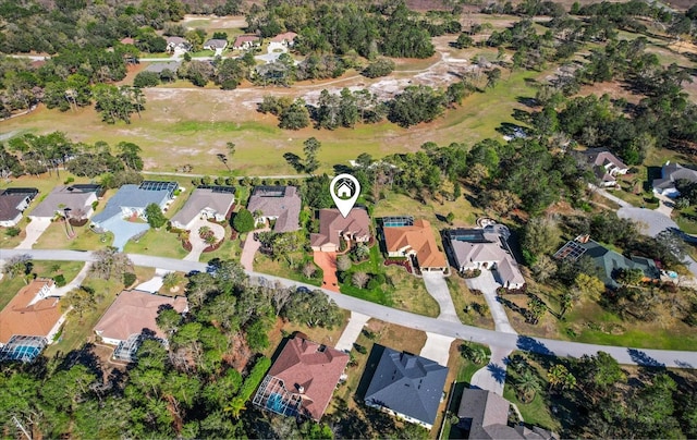 bird's eye view with a residential view