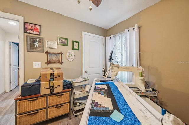 bedroom featuring light wood-style floors