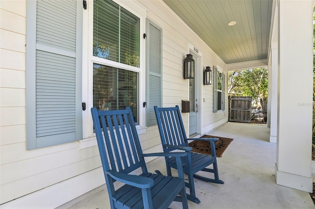 view of patio / terrace featuring covered porch