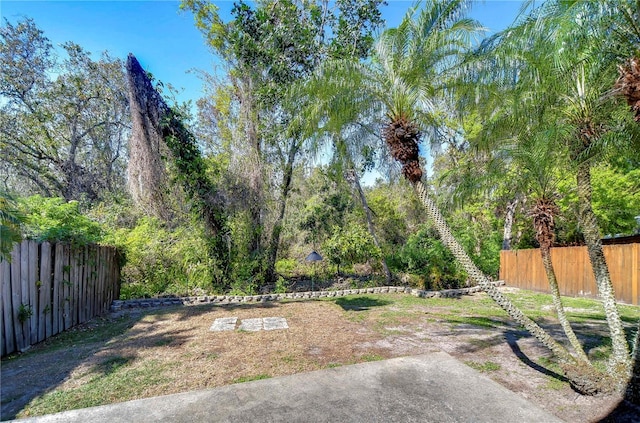 view of yard with fence