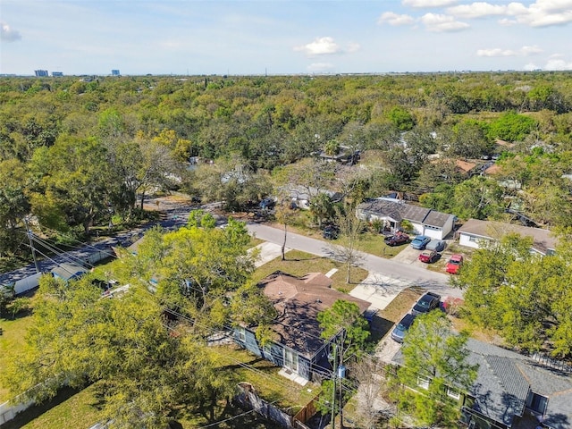 drone / aerial view with a forest view