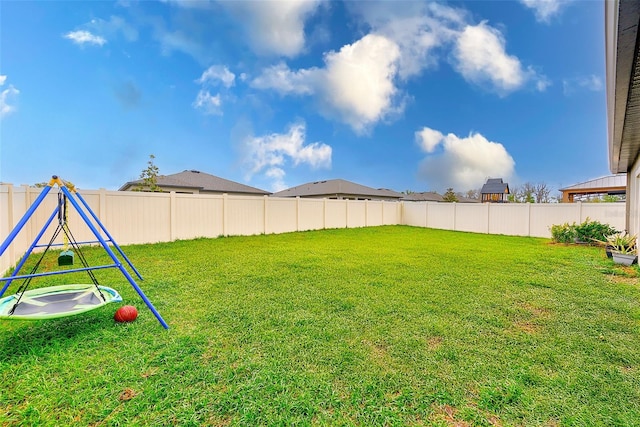 view of yard featuring fence