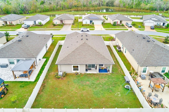 aerial view featuring a residential view