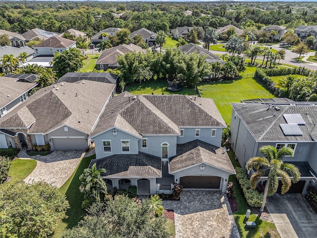 drone / aerial view with a residential view