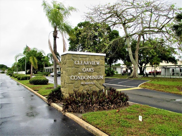 view of community sign