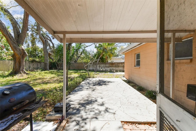 view of patio featuring a fenced backyard