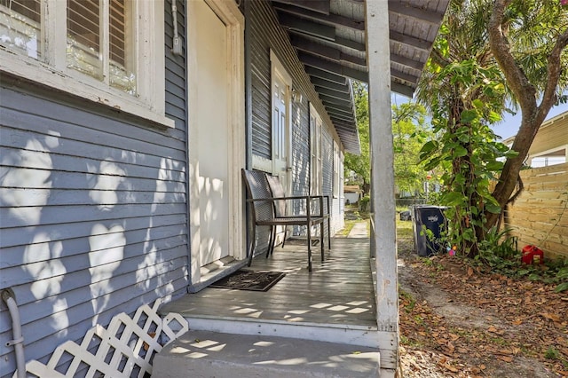 view of patio / terrace featuring fence