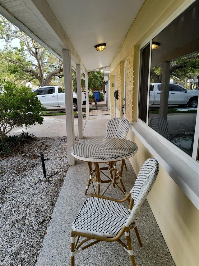 view of patio featuring covered porch