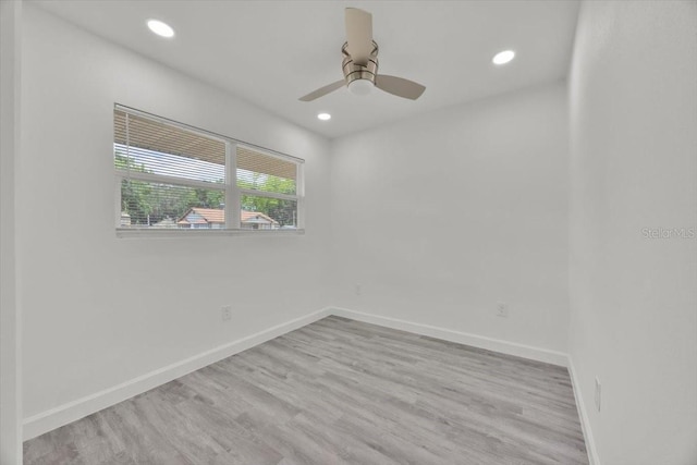 2415 Sutton Rd, Lakeland, FL 33810 - empty room featuring recessed lighting, baseboards, wood finished floors, and ceiling fan