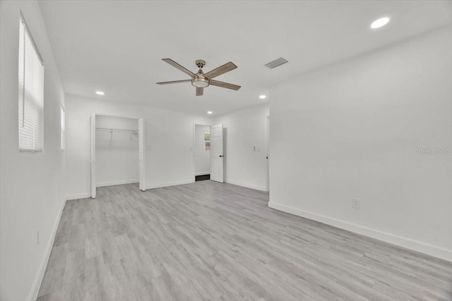 2415 Sutton Rd, Lakeland, FL 33810 - unfurnished room featuring recessed lighting, a ceiling fan, wood finished floors, and baseboards