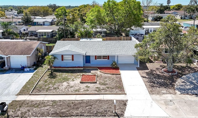 bird's eye view with a residential view