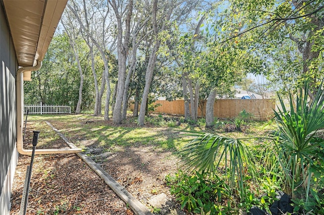 view of yard with fence