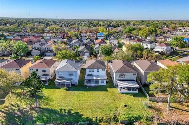 drone / aerial view with a residential view