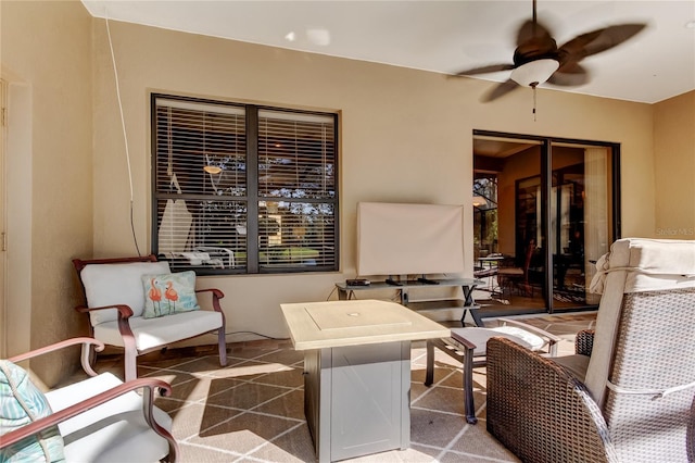 view of patio / terrace with ceiling fan