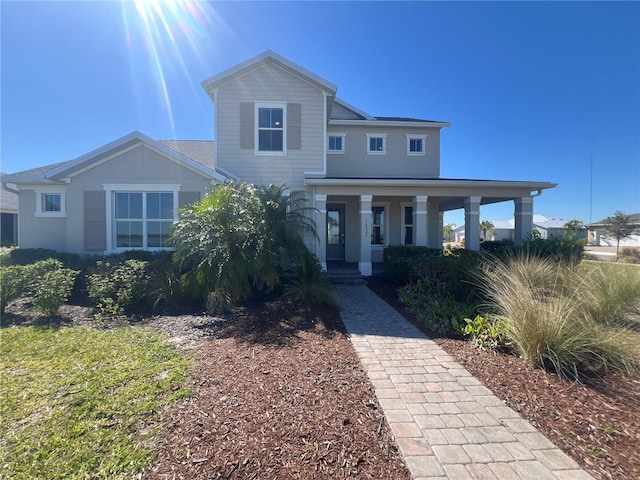 view of front of property with covered porch