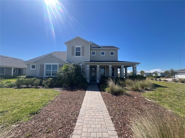 view of front of house with a front yard