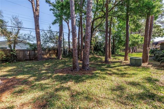 view of yard with fence