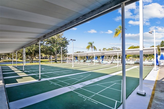 view of community with shuffleboard