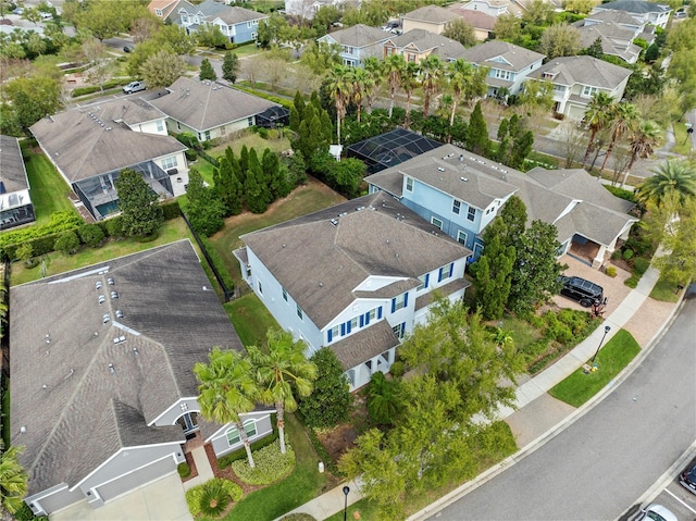 aerial view with a residential view