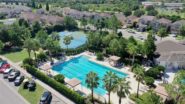 aerial view featuring a residential view