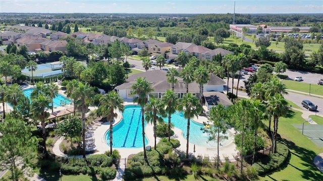 aerial view with a residential view