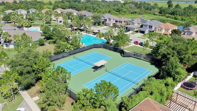 aerial view with a residential view