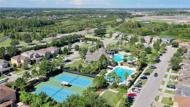 aerial view with a residential view