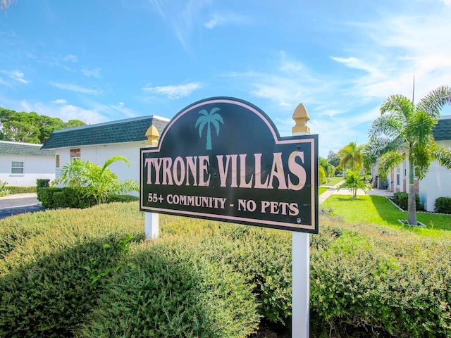 view of community sign