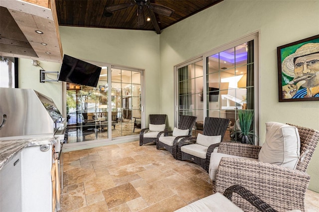 view of patio / terrace with ceiling fan