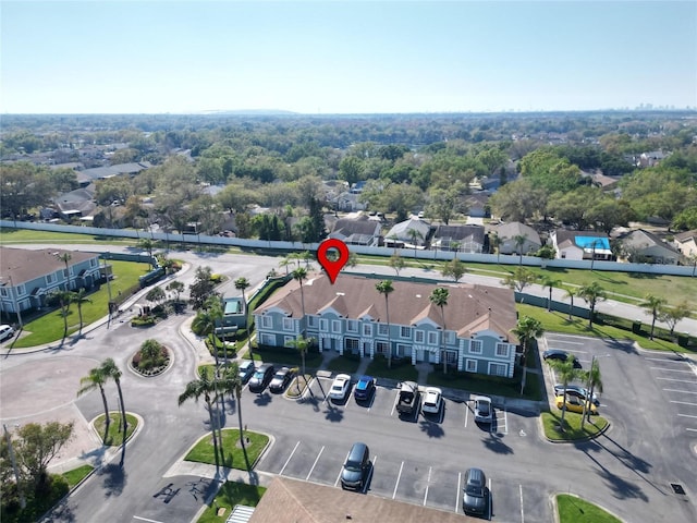 drone / aerial view with a residential view