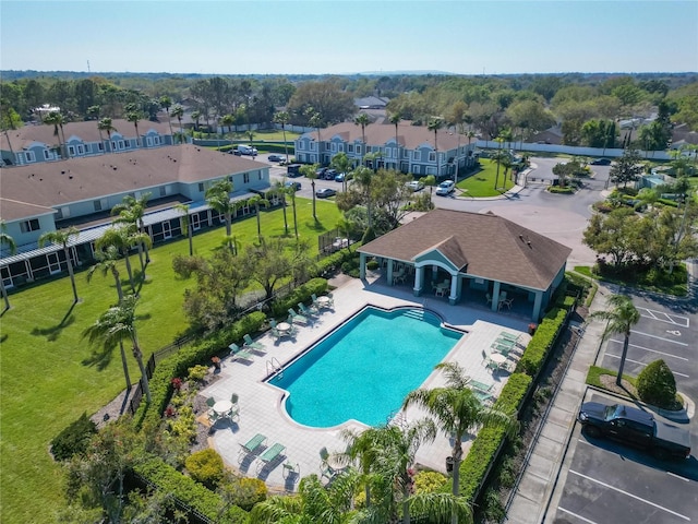 bird's eye view featuring a residential view