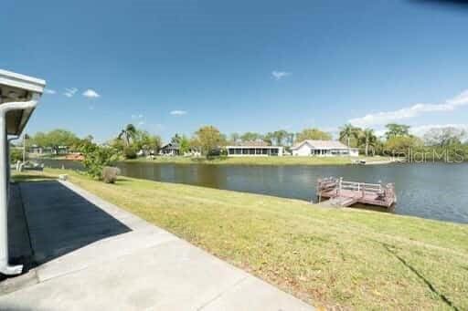 view of yard with a water view