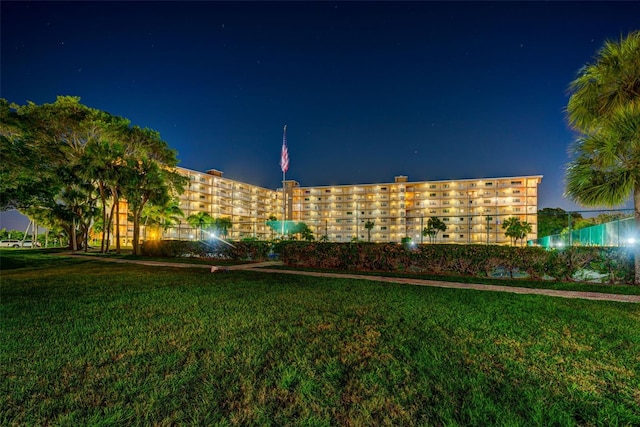 view of property at night