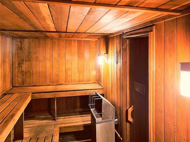 view of sauna