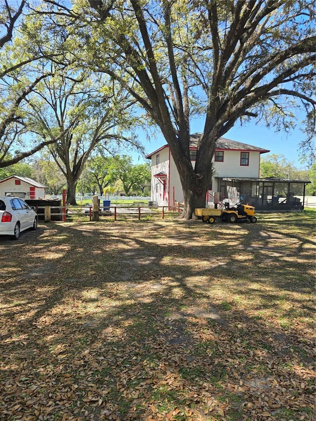 view of yard featuring fence