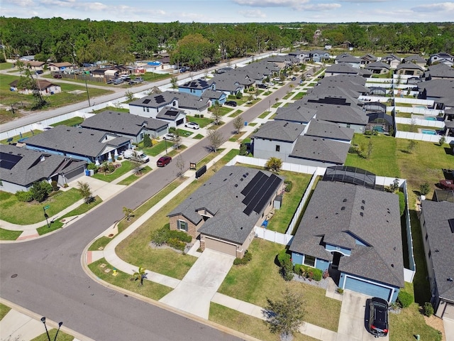 drone / aerial view with a residential view