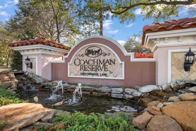 view of community sign