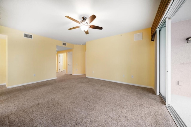 unfurnished bedroom featuring visible vents, baseboards, and carpet