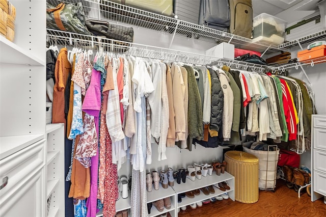 spacious closet featuring wood finished floors