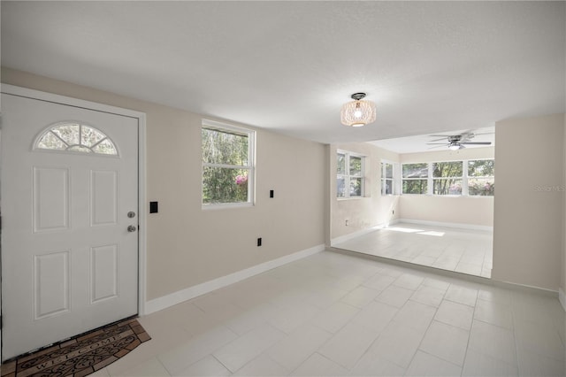 entrance foyer with a healthy amount of sunlight and baseboards