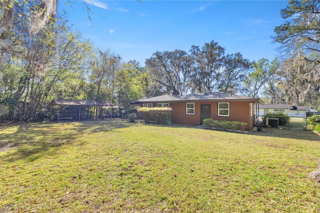 view of yard with fence