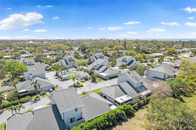 bird's eye view with a residential view