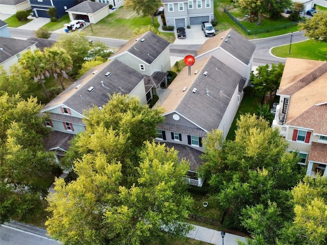 bird's eye view with a residential view