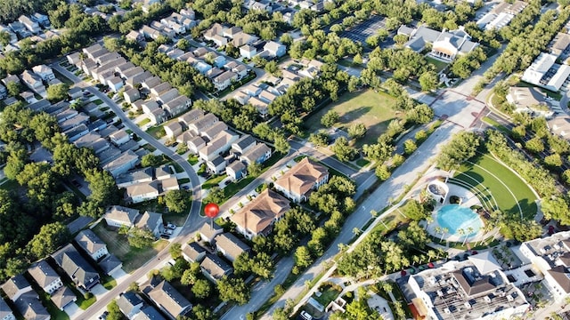 drone / aerial view with a residential view