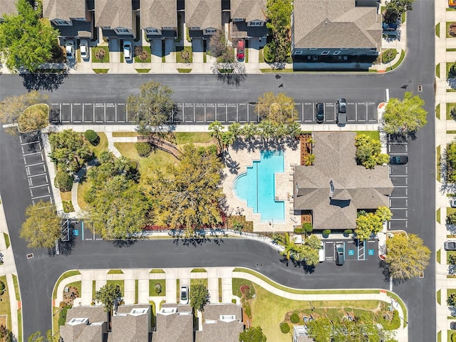 drone / aerial view with a residential view