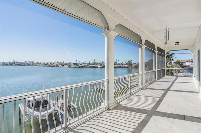 balcony with a water view