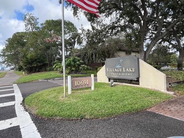 view of community sign