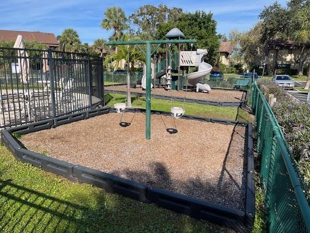 community playground with fence