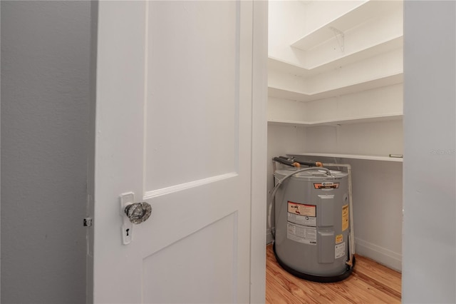 utility room with electric water heater