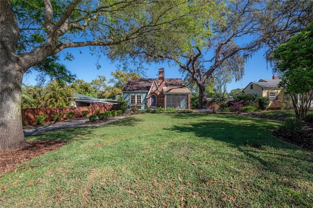 view of yard featuring fence